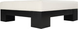 Charleville Coffee Table - Elegant Cream Vegan Leather Top with Solid Wood Base for Modern Spaces