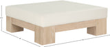 Charleville Coffee Table - Elegant Cream Vegan Leather Top with Solid Wood Base for Modern Spaces