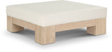 Charleville Coffee Table - Elegant Cream Vegan Leather Top with Solid Wood Base for Modern Spaces