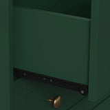 3 Drawer Nightstand, Large Bedside Table with Golden Round