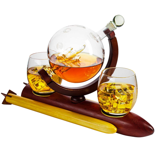 Rocket Whiskey Decanter Set, Planets Globe Decanter