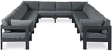 Nizuc - Outdoor Patio 12 Piece Modular Sectional With Gray Frame