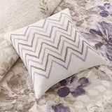 6 Piece Watercolor Floral Reversible Quilt Set, Taupe