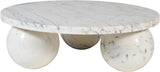 Spherical Coffee Table - Luxurious Art Deco Design with Genuine Marquino Marble and Unique Bases