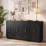 55” L Geometric Embossed 4-Door Sideboard