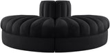 Rummi - Velvet Performance Fabric Upholstered 2 Piece  Rounded Modular Loveseat