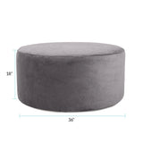 Universal Round Ottoman Cover- Pana Charcoal