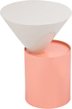 Damon Iron Contemporary End Table - Sleek Design with Artful Metal Top and Modern Matte Base