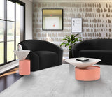 Damon Iron Contemporary End Table - Sleek Design with Artful Metal Top and Modern Matte Base