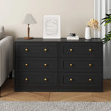 3 Drawer Nightstand, Large Bedside Table with Golden Round