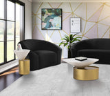Damon Iron Contemporary End Table - Sleek Design with Artful Metal Top and Modern Matte Base