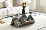 LORVIN 43" Tempered Glass Coffee Table