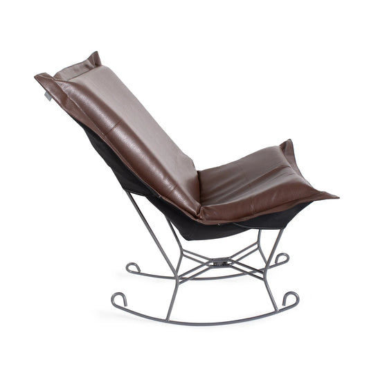 Scroll Puff Rocker Avanti Pecan Titanium Frame