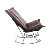 Scroll Puff Rocker Avanti Pecan Titanium Frame
