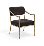 Bastille - Upholstered Dining Arm Chair (Set of 2) - Brass Frame