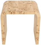 Cresthill Elegant Burl Wood Art Deco End Table - Curved Design, Natural Finish, 200 lbs Capacity