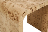 Cresthill Elegant Burl Wood Art Deco End Table - Curved Design, Natural Finish, 200 lbs Capacity