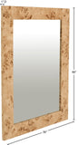 Cresthill Elegant Ash Burl Wood Art Deco Mirror - Curved Design, Natural Finish, 36" W x 48" H