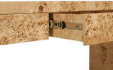 Cresthill Elegant Burl Wood Art Deco Console Table - Curved Design, Sturdy 200 lbs Capacity, Natural Finish