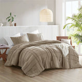 Soft Washed Pinch Pleat Comforter, Khaki