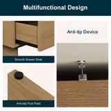 3-Drawer Nightstand, Solid Wood, 110LBS Capacity