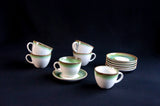 Porcelain Tea Cups & Saucers, 210ml, Set of 6