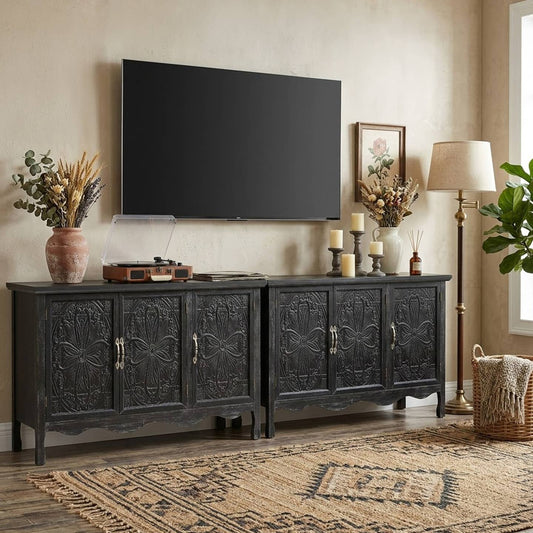 3-Door Accent Cabinet with Adjustable Shelves, 2-Pack