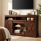 65-inch Farmhouse Tv Stand with Barn Doors – Rustic Console