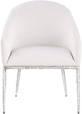 Ferro - Upholstered Dining Arm Chair With Brushed Silver Legs