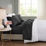4pcs 600TC Cooling Cotton Blend Sheet Set, Black