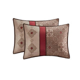 24-Piece Room-in-A-Bag Medallion Comforter Set, Red