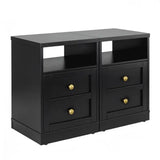 Wholesale Modern Black Nightstand with Door & Open Shelf