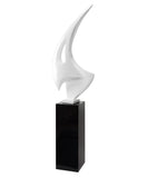 Sail Floor Sculpture With Black Stand 70" Tall // White