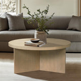 Round Starburst Reclaimed Greige Modern Coffee Table