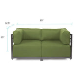 Axis 2pc Sectional Seascape Moss Titanium Frame