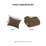Waffle Knit Chenille Comforter Set, Brown