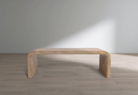 Cresthill Oak Wood Art Deco Coffee Table - Elegant Design, Brushed Finish & 200 lbs Capacity, 48" W