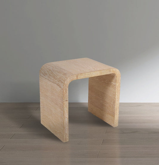 Cresthill Oak Wood Art Deco End Table - Stylish White Finish, Durable Design, Perfect for Living Room