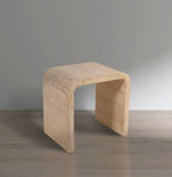 Cresthill Oak Wood Art Deco End Table - Stylish White Finish, Durable Design, Perfect for Living Room