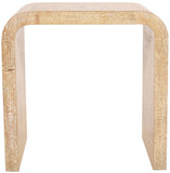 Cresthill Oak Wood Art Deco End Table - Stylish White Finish, Durable Design, Perfect for Living Room