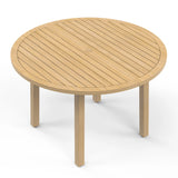 47.24" Acacia Wood Outdoor Dining Table with Umbrella Hole