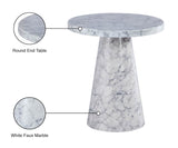 Omni Contemporary 20-Inch Round End Table with Sculptural Base for a Luxurious Living Space Upgrade