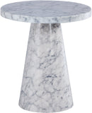 Omni Contemporary 20-Inch Round End Table with Sculptural Base for a Luxurious Living Space Upgrade