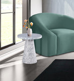 Omni Contemporary 20-Inch Round End Table with Sculptural Base for a Luxurious Living Space Upgrade