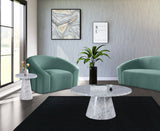 Omni Contemporary 20-Inch Round End Table with Sculptural Base for a Luxurious Living Space Upgrade