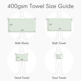 400GSM Plush Terry Quick Dry 100% Cotton Towel Set, Seafoam