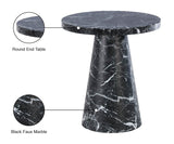 Omni Contemporary 20-Inch Round End Table with Sculptural Base for a Luxurious Living Space Upgrade
