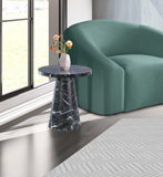 Omni Contemporary 20-Inch Round End Table with Sculptural Base for a Luxurious Living Space Upgrade