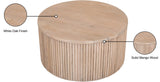 Oakhill Contemporary Coffee Table in Solid Mango Wood with Chic Fluted Design & White Oak Finish
