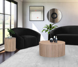 Oakhill Contemporary End Table in White Oak Finish - Solid Mango Wood with Chic Fluted Design